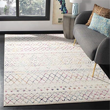 Safavieh 6 ft. 7 in. x 9 ft. 2 in. Madison 700 Rectangle Power-Loomed Rug - Ivory & Fuchsia MAD798A-6